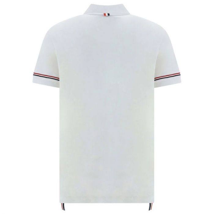 SS RIB CUFF POLO - بولو كم قصير | THOM BROWNE - توم براون SS RIB CUFF POLO - بولو كم قصير | THOM BROWNE - توم براون