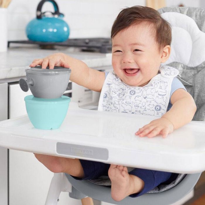 Easy Feed Mealtime Set Teal-Grey - إكسسوارات | SKIP HOP - سكيب هوب Easy Feed Mealtime Set Teal-Grey - إكسسوارات | SKIP HOP - سكيب هوب