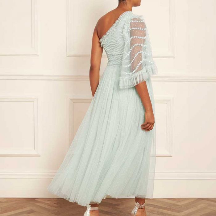 SHIMMER WAVE GLOSS BODICE ONE-SHOULDER ANKLE GOWN - فستان | NEEDLE & THREAD - نيدل & ثريد SHIMMER WAVE GLOSS BODICE ONE-SHOULDER ANKLE GOWN - فستان | NEEDLE & THREAD - نيدل & ثريد