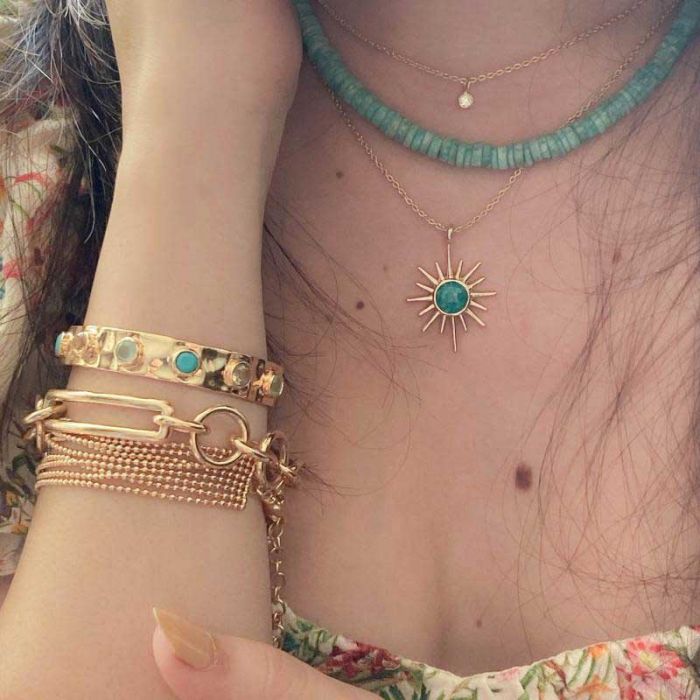 14KT GOLD PLATED W CHALCEDONY TURQ YELLOW CRYSTAL - أساور | ATELIER MON - أتيلير مون 14KT GOLD PLATED W CHALCEDONY TURQ YELLOW CRYSTAL - أساور | ATELIER MON - أتيلير مون