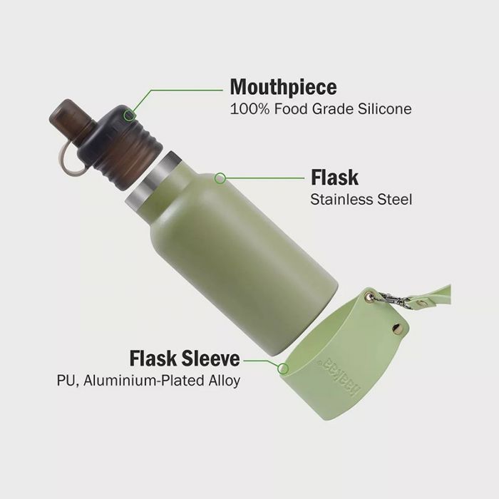 EASY-CARRY INSULATED WATER BOTTLE - AVOCADO - زجاجة رضاعة | HAAKAA - هاكا EASY-CARRY INSULATED WATER BOTTLE - AVOCADO - زجاجة رضاعة | HAAKAA - هاكا
