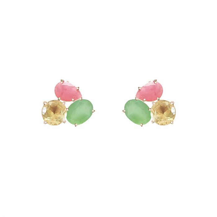 14K SUGAR POP 3 STONE STUDS - أقراط | ATELIER MON - أتيلير مون 14K SUGAR POP 3 STONE STUDS - أقراط | ATELIER MON - أتيلير مون