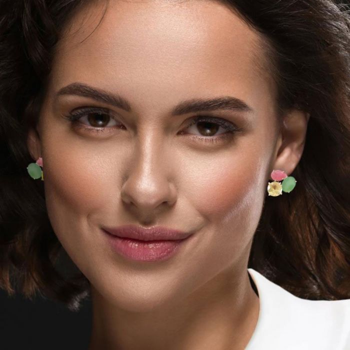 14K SUGAR POP 3 STONE STUDS - أقراط | ATELIER MON - أتيلير مون 14K SUGAR POP 3 STONE STUDS - أقراط | ATELIER MON - أتيلير مون