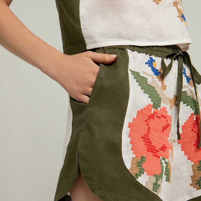 SHORTS ROSE DRAWSTRING - سروال قصير | GREEK ARCHAIC KORI - غريك اركايك كوري SHORTS ROSE DRAWSTRING - سروال قصير | GREEK ARCHAIC KORI - غريك اركايك كوري