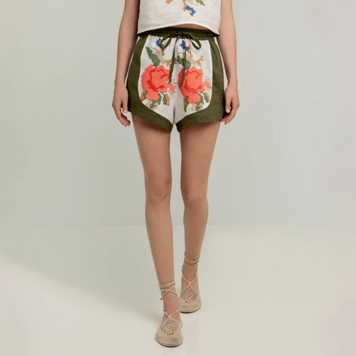 SHORTS ROSE DRAWSTRING - سروال قصير | GREEK ARCHAIC KORI - غريك اركايك كوري SHORTS ROSE DRAWSTRING - سروال قصير | GREEK ARCHAIC KORI - غريك اركايك كوري