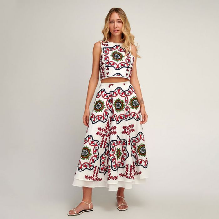 EMBROIDERED CROP TOP - توب | PEARL AND CAVIAR - بيرل اند كافيار EMBROIDERED CROP TOP - توب | PEARL AND CAVIAR - بيرل اند كافيار