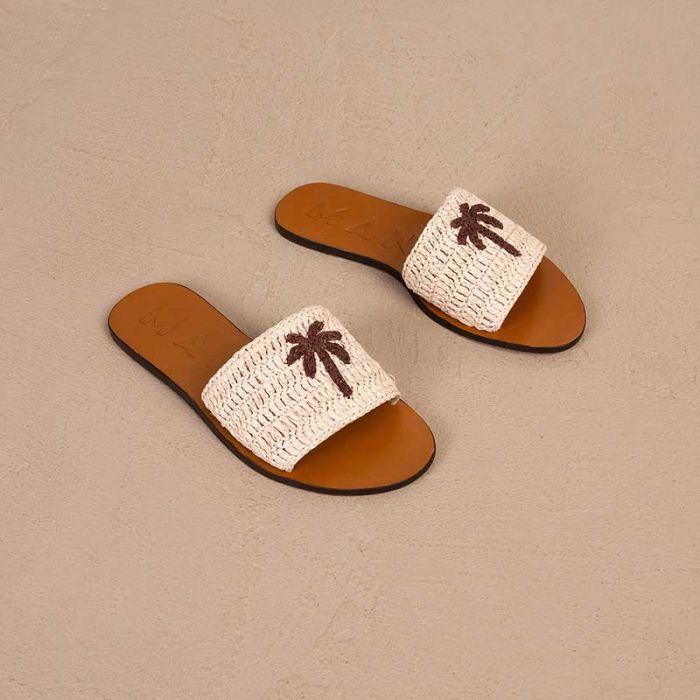 NATURAL WITH BAND COCOA PALM - صنادل نسائية | MANEBI - مانيبي