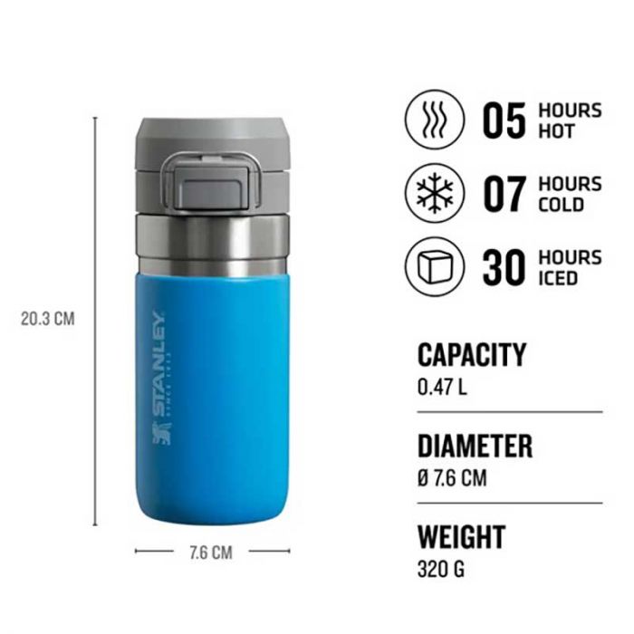 STANLEY GO 473ML/16OZ QUICK FLIP BTL AZURE-10-09148-095 - زجاجة بغطاء سريع الفتح | STANLEY - ستانلي STANLEY GO 473ML/16OZ QUICK FLIP BTL AZURE-10-09148-095 - زجاجة بغطاء سريع الفتح | STANLEY - ستانلي