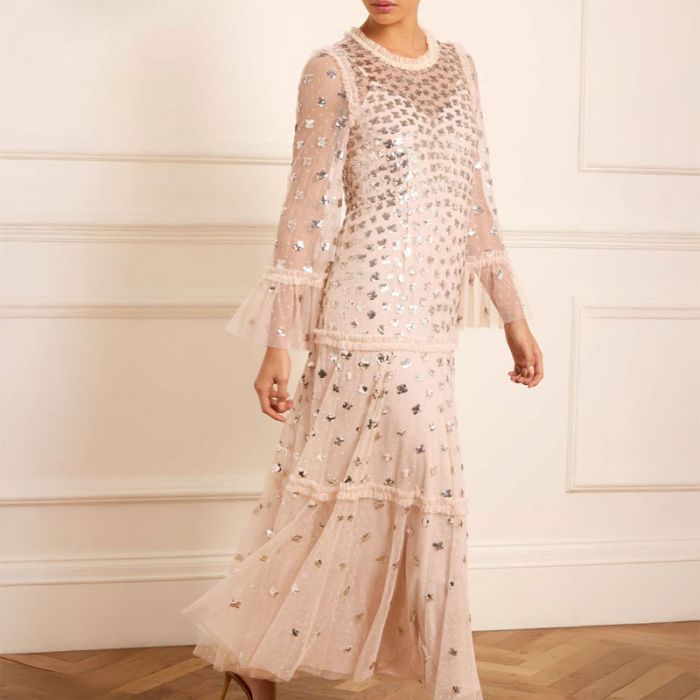 GLISTEN TIERED ANKLE GOWN - فستان | NEEDLE & THREAD - نيدل & ثريد
