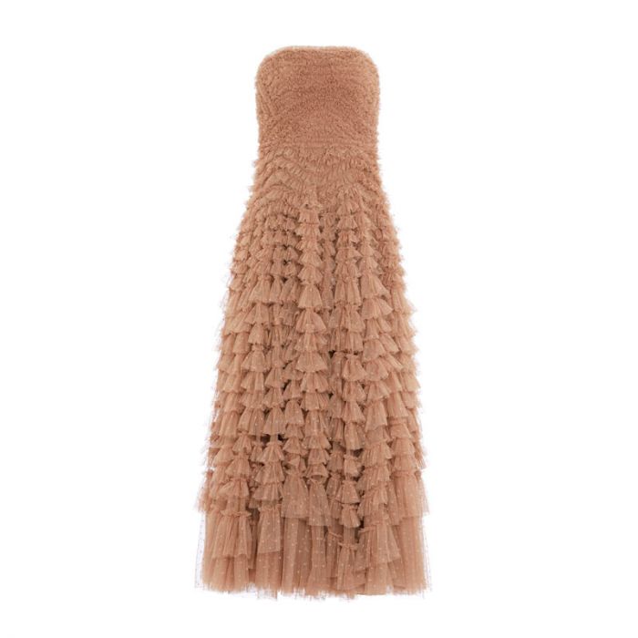 HATTIE RUFFLE STRAPLESS ANKLE GOWN - فستان | NEEDLE & THREAD - نيدل & ثريد HATTIE RUFFLE STRAPLESS ANKLE GOWN - فستان | NEEDLE & THREAD - نيدل & ثريد