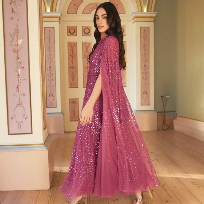 SCATTER DOT CAPE ANKLE GOWN - فستان | NEEDLE & THREAD - نيدل & ثريد SCATTER DOT CAPE ANKLE GOWN - فستان | NEEDLE & THREAD - نيدل & ثريد