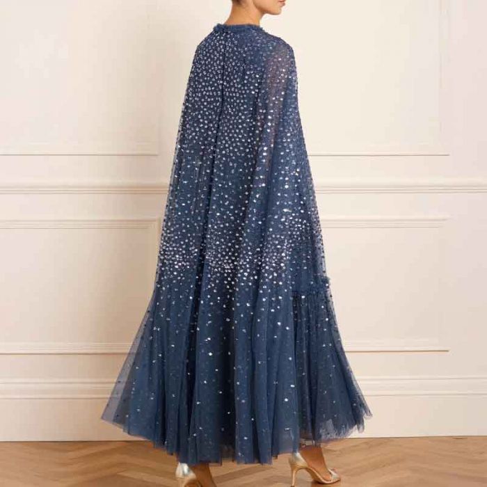 SCATTER DOT CAPE TIERED ANKLE GOWN - فستان | NEEDLE & THREAD - نيدل & ثريد SCATTER DOT CAPE TIERED ANKLE GOWN - فستان | NEEDLE & THREAD - نيدل & ثريد