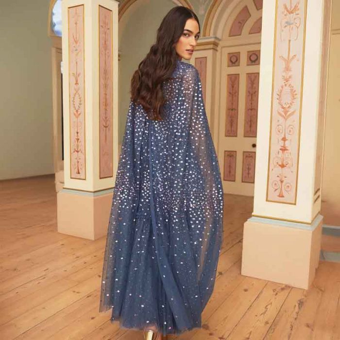 SCATTER DOT CAPE TIERED ANKLE GOWN - فستان | NEEDLE & THREAD - نيدل & ثريد SCATTER DOT CAPE TIERED ANKLE GOWN - فستان | NEEDLE & THREAD - نيدل & ثريد
