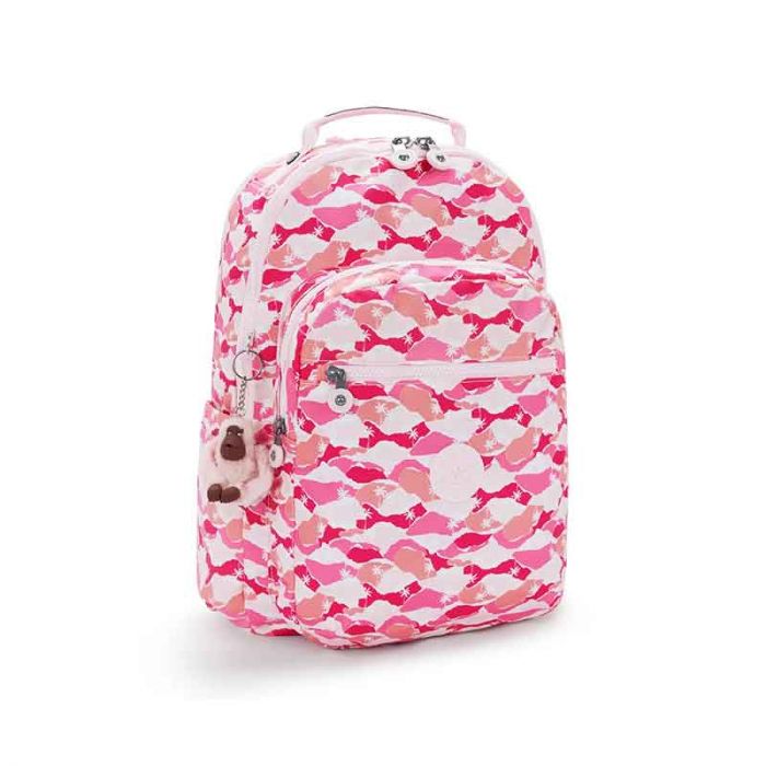 SEOUL LAP LARGE BACKPACK : KIPLING : PINK PALM : OS - شنطة ظهر | KIPLING - كيبلينج SEOUL LAP LARGE BACKPACK : KIPLING : PINK PALM : OS - شنطة ظهر | KIPLING - كيبلينج