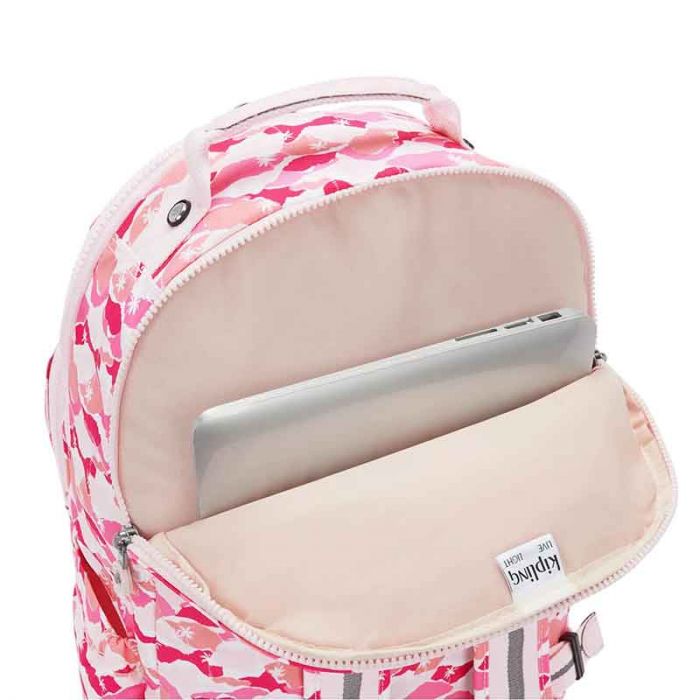 SEOUL LAP LARGE BACKPACK : KIPLING : PINK PALM : OS - شنطة ظهر | KIPLING - كيبلينج SEOUL LAP LARGE BACKPACK : KIPLING : PINK PALM : OS - شنطة ظهر | KIPLING - كيبلينج