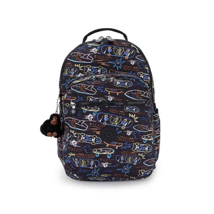 SEOUL LAP LARGE BACKPACK : KIPLING : NEON SKATE : OS - شنطة ظهر | KIPLING - كيبلينج