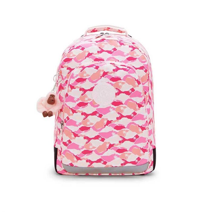 CLASS ROOM LARGE BACKPACK : KIPLING : PINK PALM : OS - شنطة ظهر | KIPLING - كيبلينج