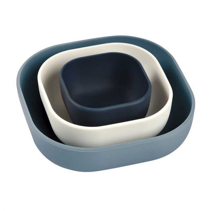 BEABA SILICONE 3 PIECE NESTING BOWL SET NIGHT BLUE COTTON BALTIC BLUE - إكسسوارات | BEABA - بيابا BEABA SILICONE 3 PIECE NESTING BOWL SET NIGHT BLUE COTTON BALTIC BLUE - إكسسوارات | BEABA - بيابا