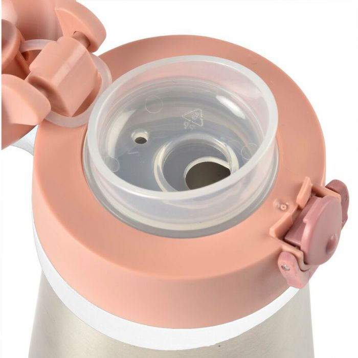 BEABA STAINLESS STEEL BOTTLE 350 ML HANDLE OLD PINK - إكسسوارات | BEABA - بيابا BEABA STAINLESS STEEL BOTTLE 350 ML HANDLE OLD PINK - إكسسوارات | BEABA - بيابا
