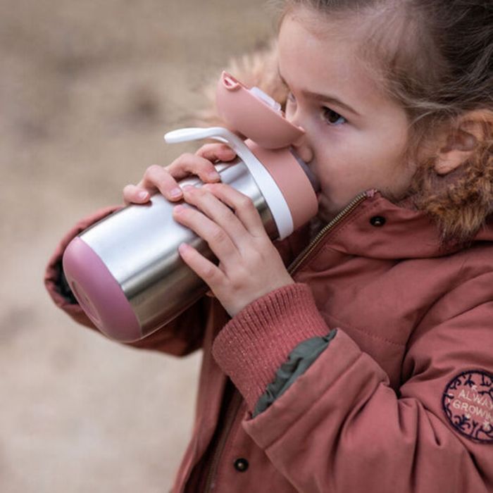 BEABA STAINLESS STEEL BOTTLE 350 ML HANDLE OLD PINK - إكسسوارات | BEABA - بيابا BEABA STAINLESS STEEL BOTTLE 350 ML HANDLE OLD PINK - إكسسوارات | BEABA - بيابا