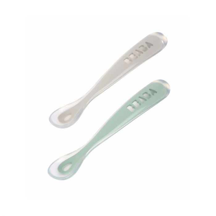 BEABA SILICONE SPOON 1ST AGE SET OF 2 BOX SAGEGREEN - إكسسوارات | BEABA - بيابا BEABA SILICONE SPOON 1ST AGE SET OF 2 BOX SAGEGREEN - إكسسوارات | BEABA - بيابا