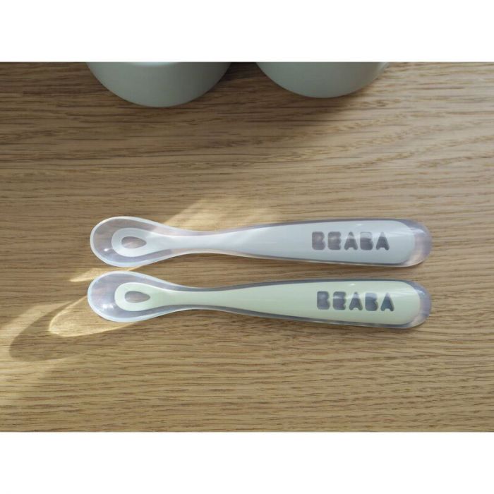 BEABA SILICONE SPOON 1ST AGE SET OF 2 BOX SAGEGREEN - إكسسوارات | BEABA - بيابا BEABA SILICONE SPOON 1ST AGE SET OF 2 BOX SAGEGREEN - إكسسوارات | BEABA - بيابا
