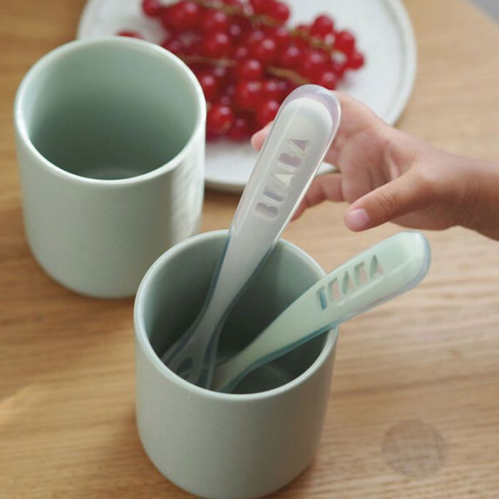 BEABA SILICONE SPOON 1ST AGE SET OF 2 BOX SAGEGREEN - إكسسوارات | BEABA - بيابا BEABA SILICONE SPOON 1ST AGE SET OF 2 BOX SAGEGREEN - إكسسوارات | BEABA - بيابا