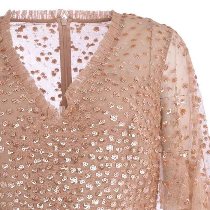 DAPPLED SEQUIN CAPE ANKLE GOWN - فستان | NEEDLE & THREAD - نيدل & ثريد DAPPLED SEQUIN CAPE ANKLE GOWN - فستان | NEEDLE & THREAD - نيدل & ثريد