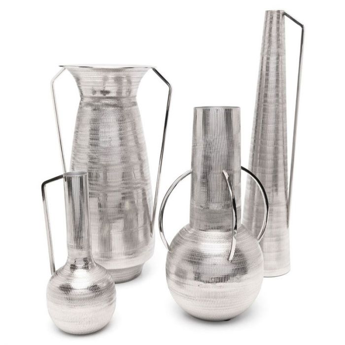VASES ROMAN NURLING SILVER SET 4: POLSPOTTEN-مزهرية | POLSPOTTEN - بولسبوتن