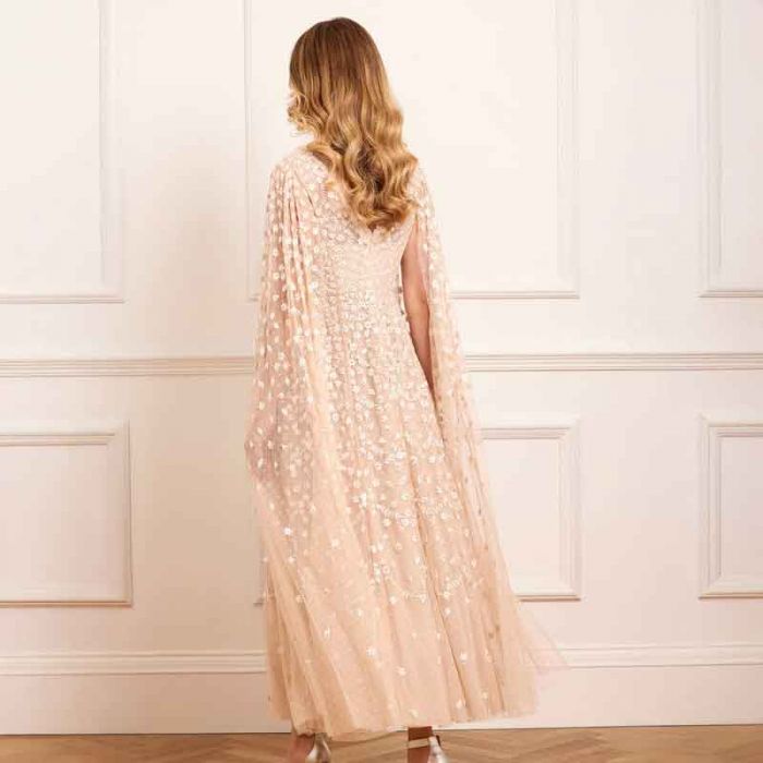 CLOVER CAPE SLEEVE ANKLE GOWN - فستان | NEEDLE & THREAD - نيدل & ثريد CLOVER CAPE SLEEVE ANKLE GOWN - فستان | NEEDLE & THREAD - نيدل & ثريد