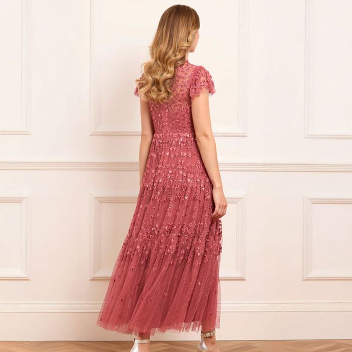CLOVER SHORT SLEEVE ANKLE GOWN - فستان | NEEDLE & THREAD - نيدل & ثريد CLOVER SHORT SLEEVE ANKLE GOWN - فستان | NEEDLE & THREAD - نيدل & ثريد