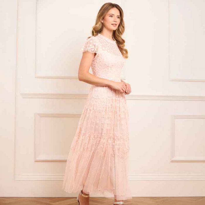 CLOVER SHORT SLEEVE ANKLE GOWN - فستان | NEEDLE & THREAD - نيدل & ثريد CLOVER SHORT SLEEVE ANKLE GOWN - فستان | NEEDLE & THREAD - نيدل & ثريد