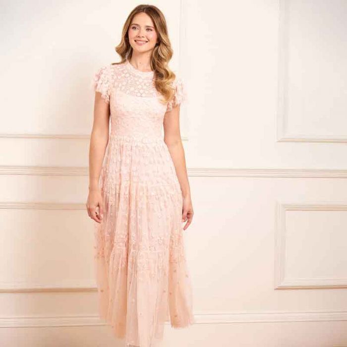 CLOVER SHORT SLEEVE ANKLE GOWN - فستان | NEEDLE & THREAD - نيدل & ثريد CLOVER SHORT SLEEVE ANKLE GOWN - فستان | NEEDLE & THREAD - نيدل & ثريد