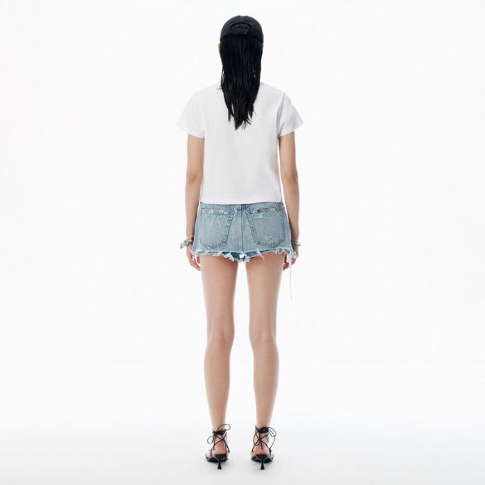 SHRUNKEN TEE W HOTFIX LOGO - تي شيرت | ALEXANDER WANG - الكسندر وانغ SHRUNKEN TEE W HOTFIX LOGO - تي شيرت | ALEXANDER WANG - الكسندر وانغ