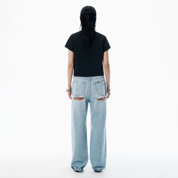 SHRUNKEN TEE W HOTFIX LOGO - تي شيرت | ALEXANDER WANG - الكسندر وانغ SHRUNKEN TEE W HOTFIX LOGO - تي شيرت | ALEXANDER WANG - الكسندر وانغ
