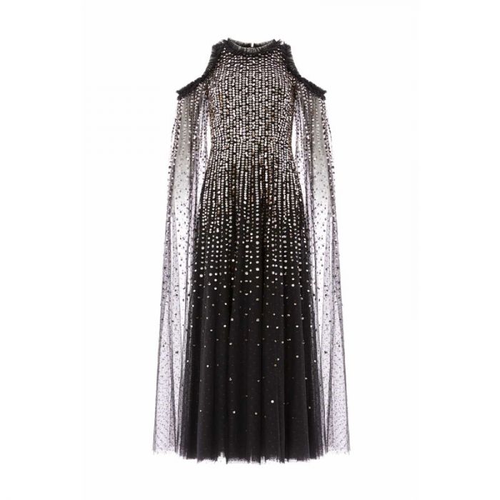 MOONLIGHT SQ CAPE SLEEVE ANKLE GOWN - فستان | NEEDLE & THREAD - نيدل & ثريد MOONLIGHT SQ CAPE SLEEVE ANKLE GOWN - فستان | NEEDLE & THREAD - نيدل & ثريد