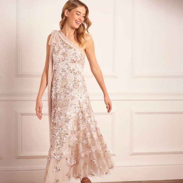 BAROQUE FLORAL ONE SLDR BOW ANKLE GOWN - فستان | NEEDLE & THREAD - نيدل & ثريد