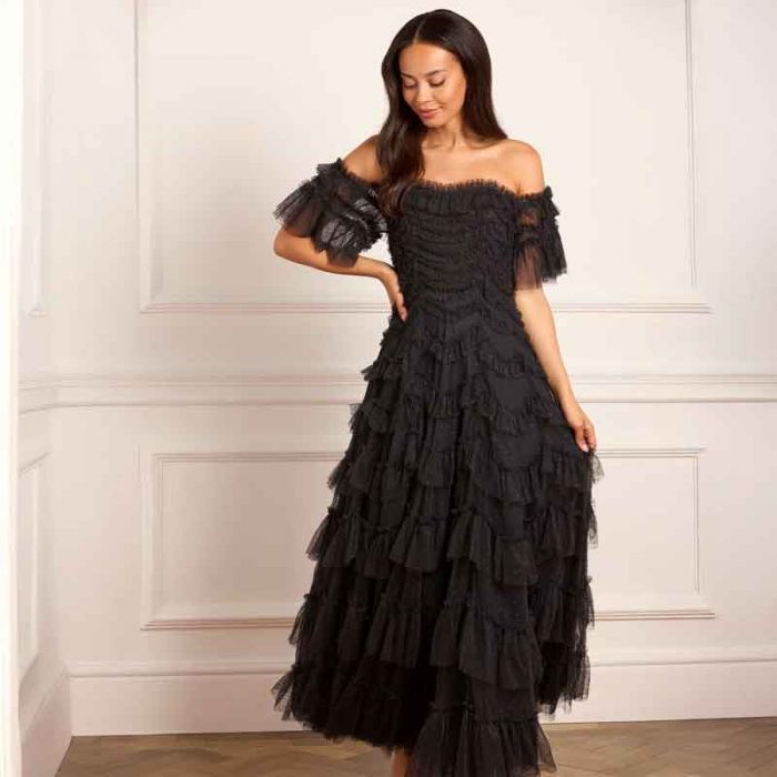 AVIANA OFF SHOULDER GOWN - فستان | NEEDLE & THREAD - نيدل & ثريد