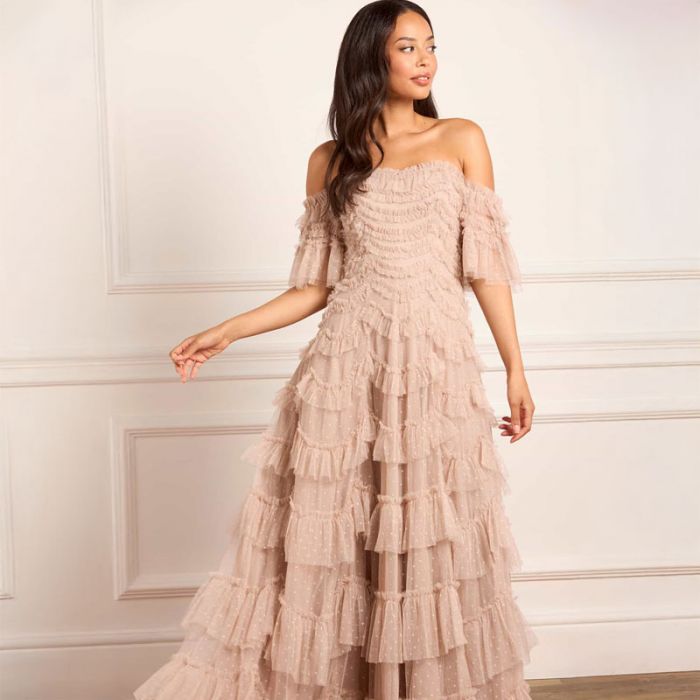 AVIANA OFF SHOULDER GOWN - فستان | NEEDLE & THREAD - نيدل & ثريد