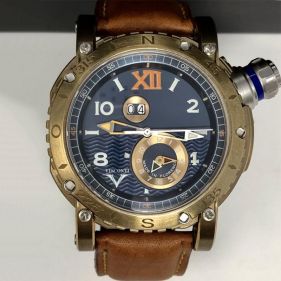 GRAN CRUISE GMT BRONZE LEATHER STRAP - ساعات يد