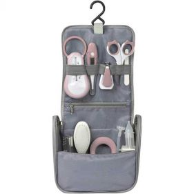 HANGING TOILETRY POUCH WITH 9 ACCESSORIES OLD PINK - إكسسوارات