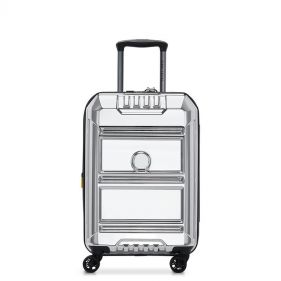 DELSEY REMPART H SECURITECH 4DW EXP 55CM CAB TROL CHROME 218180 11MI - ديلسي حقيبه بعجلات