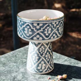 MEDIUM APERITIVO BOWL FASSIA STONE BLUE GOLD CERAMIC  - الطاسات