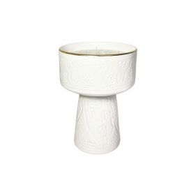 MEDIUM CANDLE APERITIVO BOWL WHITE GOLD CERAMIC  - الطاسات