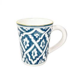 MUG FASSIA STONE BLUE GOLD CERAMIC  - أقداح