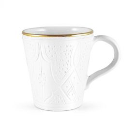 MUG EMPREINTE WHITE GOLD CERAMIC  - أقداح