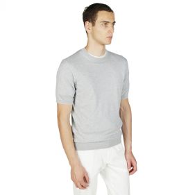 SHORT SLEEVE R-NECK SWEATER - بلوزة صوف