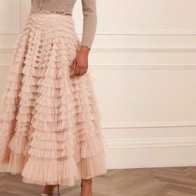 HATTIE RUFFLE ANKLE SKIRT  - تنورة