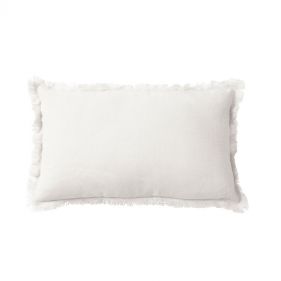 LINEN CUSHION WITH FRINGES NATURAL 30 X 50 - مخدات