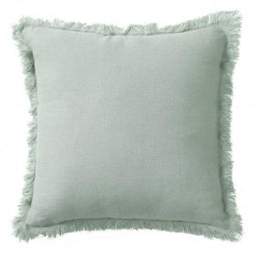 LINEN CUSHION WITH FRINGES SAUGE 45 X 45 - مخدات
